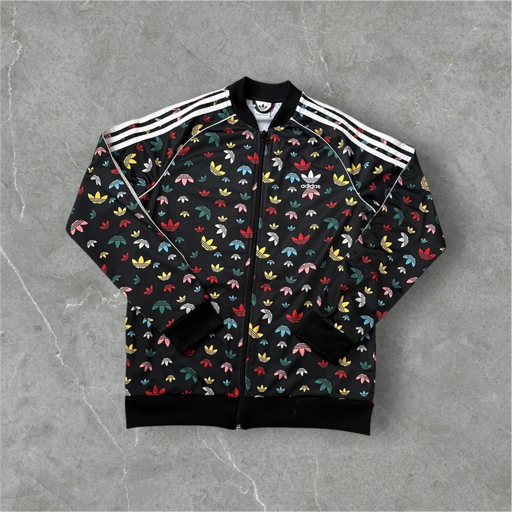 Adidas Girls Black Multicolor Track Jacket